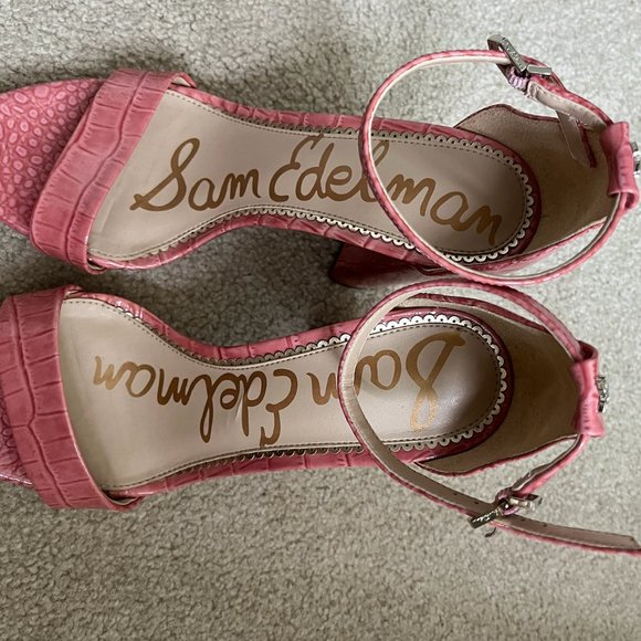 Sam Edelemen Pink Yaro Heels (Snakeskin) - Size 9 - Picture 1 of 3